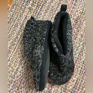 Dearfoams Black Knit Slippers